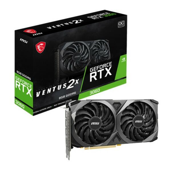 Видеокарты: Видеокарта MSI GeForce RTX3060 8Gb <PCI-E> GDDR6 HDMI+3xDP RTL [RTX 3060 VENTUS 2X 8G OC] фотографии