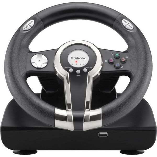 Рули и джойстики: Руль Defender Gotcha Vibration, рулевое колесо, педали, 8поз.перекл.,12кн., USB [64398] фотографии