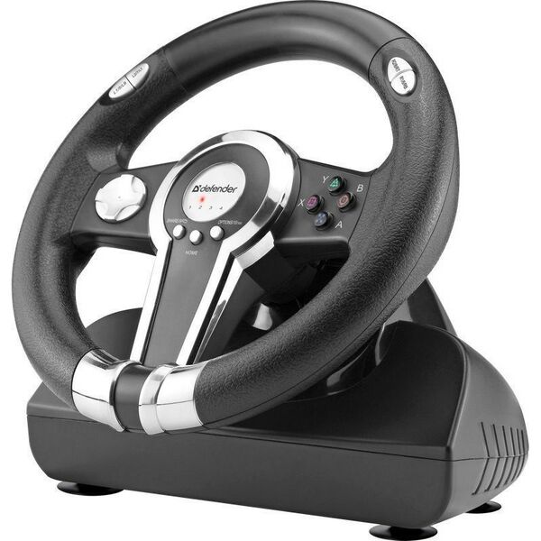 Рули и джойстики: Руль Defender Gotcha Vibration, рулевое колесо, педали, 8поз.перекл.,12кн., USB [64398] фотографии