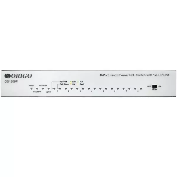 Купить Неуправляемый PoE-коммутатор ORIGO OS1209P/A1A 8x100Base-TX, 1x1000Base-X SFP, изображение 2 в интернет-магазине Irkshop.ru