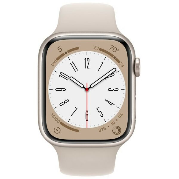 Умные часы: Смарт-часы Apple Watch 8 GPS Starlight Aluminum Case with with Starlight Sport Band 45mm L [MNUQ3LL/A] фотографии