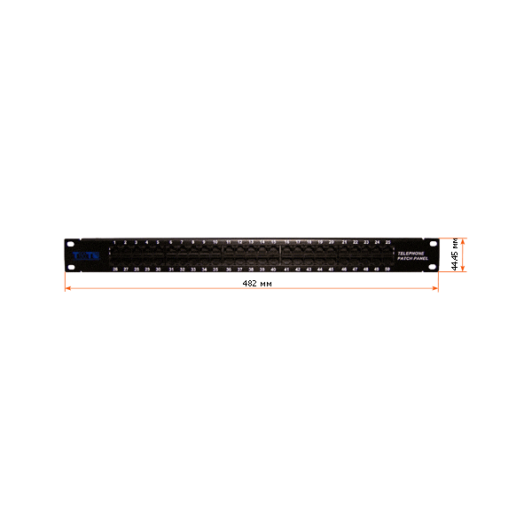 Купить Патч-панель Lanmaster TWT-PP50TEL45 19" 1U 50xRJ45 UTP, изображение 2 в интернет-магазине Irkshop.ru