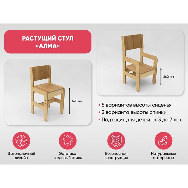 Купить Растущий детский стул АЛМА [А415], изображение 26 в интернет-магазине Irkshop.ru