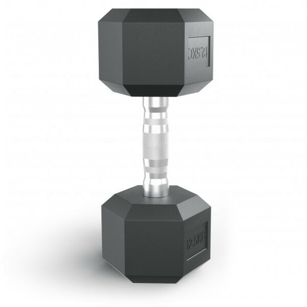 Гантели: Гантель гексагональная UNIXFIT 12,5 кг обрезиненная, пара фотографии