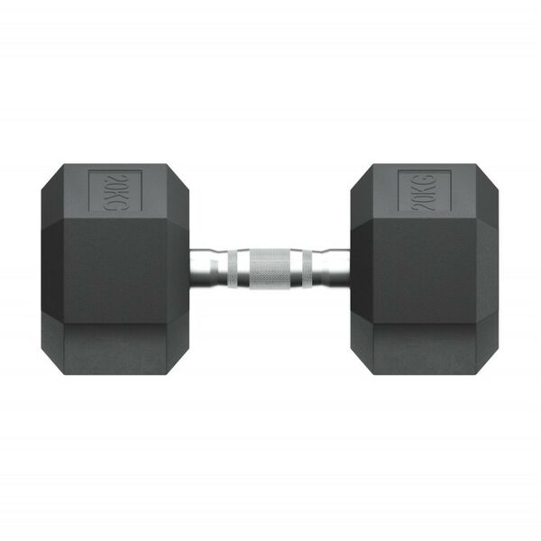 Гантели: Гантель гексагональная UNIXFIT 20 кг обрезиненная, пара фотографии