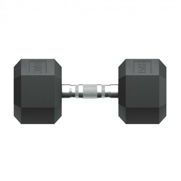 Гантели: Гантель гексагональная UNIXFIT 15 кг обрезиненная, пара фотографии