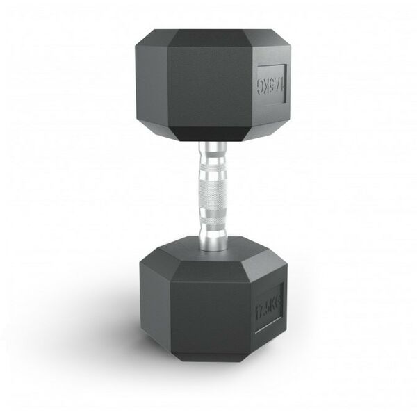 Гантели: Гантель гексагональная UNIXFIT 17,5 кг обрезиненная, пара фотографии