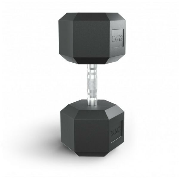 Гантели: Гантель гексагональная UNIXFIT 32,5 кг обрезиненная, пара фотографии