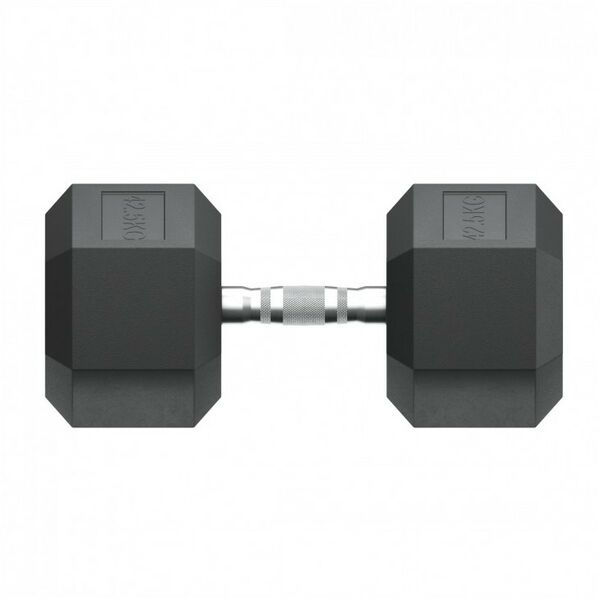 Гантели: Гантель гексагональная UNIXFIT 42.5 кг обрезиненная, пара фотографии