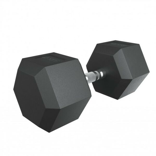 Гантели: Гантель гексагональная UNIXFIT 42.5 кг обрезиненная, пара фотографии