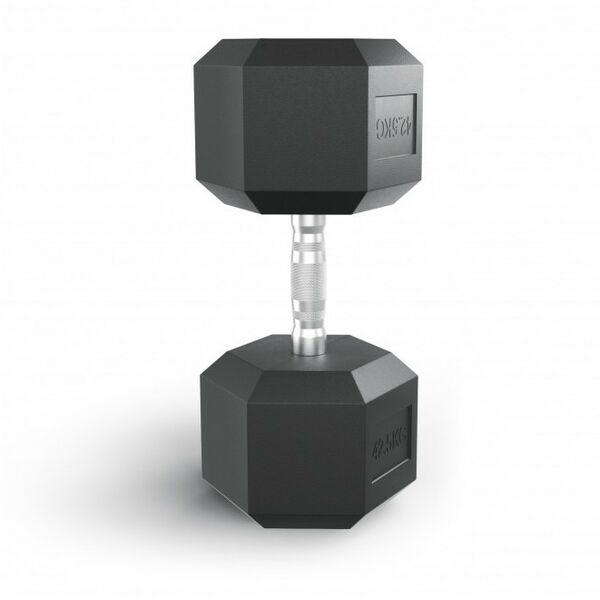 Гантели: Гантель гексагональная UNIXFIT 42.5 кг обрезиненная, пара фотографии