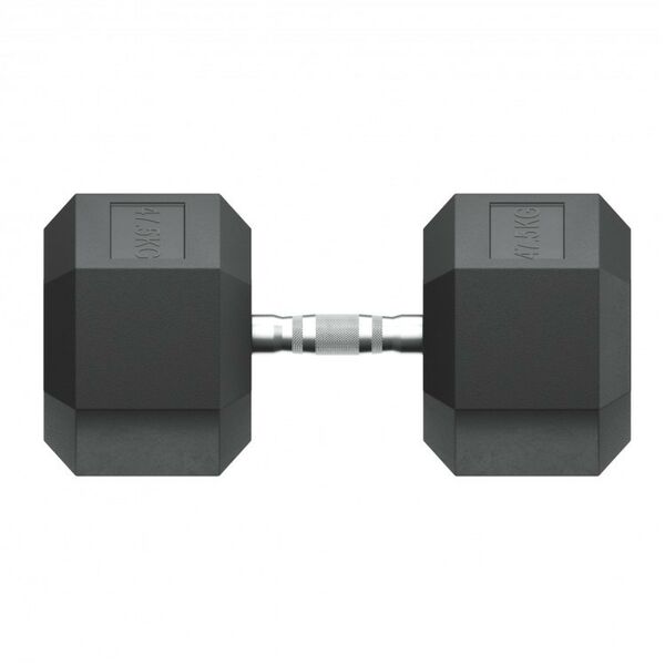 Гантели: Гантель гексагональная UNIXFIT 47,5 кг обрезиненная фотографии