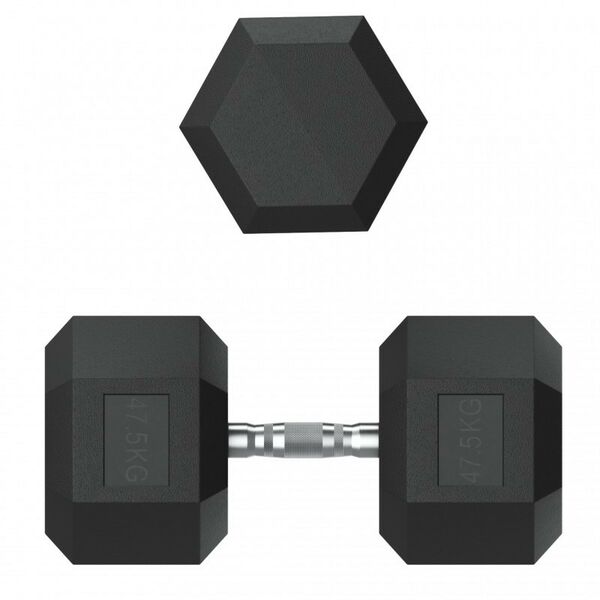 Гантели: Гантель гексагональная UNIXFIT 47,5 кг обрезиненная фотографии