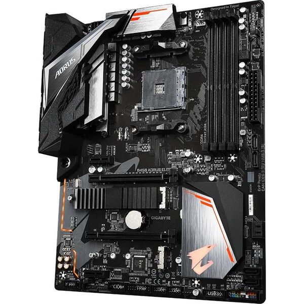 Купить Материнская плата GigaByte B450 AORUS ELITE V2 AM4  2xPCI-E DVI+HDMI GbLAN SATA RAID ATX 4DDR4 RTL, изображение 3 в интернет-магазине Irkshop.ru