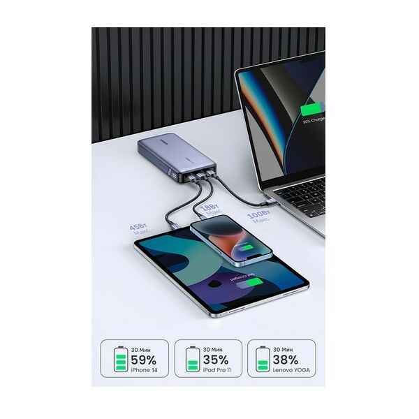 Внешние аккумуляторы, зарядные устройства: Внешний аккумулятор UGREEN PB205 Abyss Blue PD 145W Power Bank 25000mAh, цвет темно-синий [90597A] фотографии