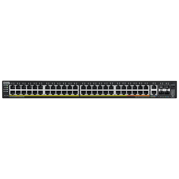 Купить Коммутатор ZyXEL XGS2220-54FP-EU0101F L3, 19", 48xRJ-45: 1G PoE+ (8 of them PoE++), 2xRJ-45: 1/2.5/5/10G PoE++, 4xSFP+, 960W PoE budget, standalone/cloud management, изображение 2 в интернет-магазине Irkshop.ru