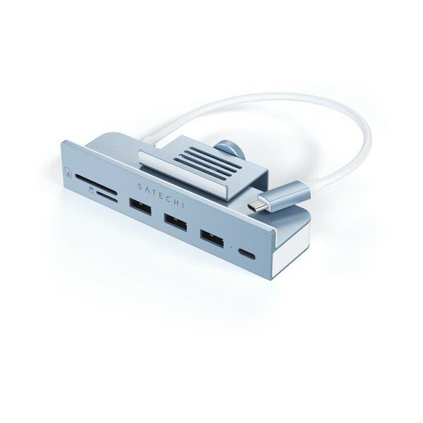 USB концентраторы (USB hub): USB-C-концентратор Satechi Aluminum USB-C Clamp Hub для 24" iMac, цвет синий [ST-UCICHB] фотографии