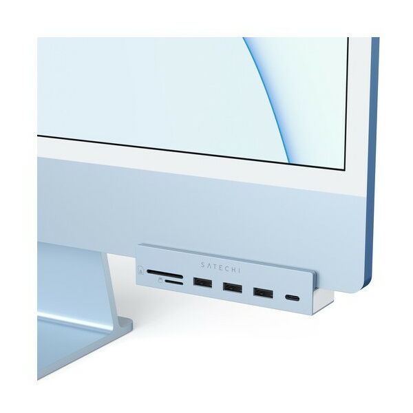USB концентраторы (USB hub): USB-C-концентратор Satechi Aluminum USB-C Clamp Hub для 24" iMac, цвет синий [ST-UCICHB] фотографии
