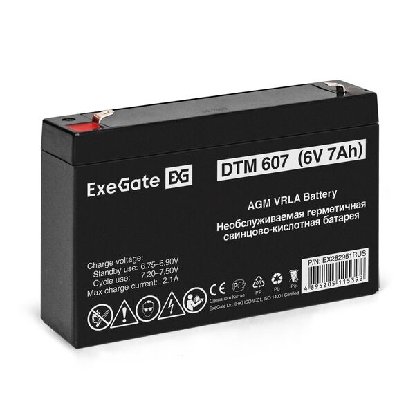 Купить Аккумулятор Exegate DTM 607 6V, 7Ah [EX282951RUS] в интернет-магазине Irkshop.ru