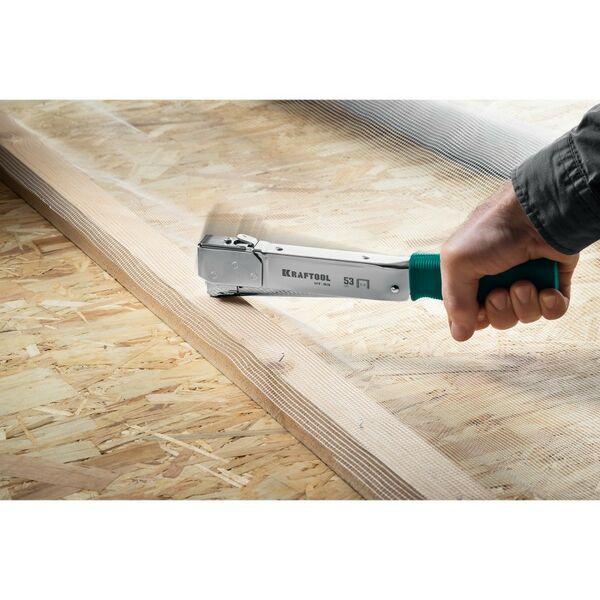 Степлеры: Высокоскоростной стальной скобозабиватель KRAFTOOL HAMMER TACKER тип 53 (A/10/JT21) 23GA (6 - 10 мм) [3153] фотографии
