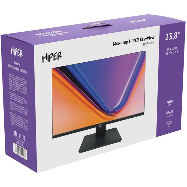 Купить Монитор Hiper EasyView HS2401H 23.8", IPS, LED, 16:9, HDMI, матовая, 1920x1080, VGA, DP FHD, черный, 4.45кг [HS2401VDH75H], изображение 17 в интернет-магазине Irkshop.ru