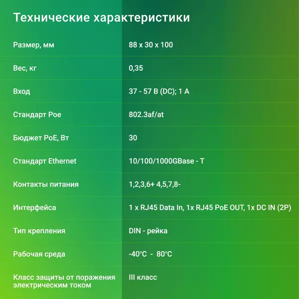 Купить Инжектор PoE Digma DNP30W48GDXM 10/100/1000BASE-T, 30Вт, 37-57В(DC), изображение 6 в интернет-магазине Irkshop.ru