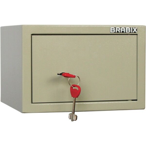 Сейфы и металлические шкафы: Сейф мебельный Brabix D-18m 180х270х236 мм, 5 кг, ключевой замок, крепление к стене [291161] фотографии