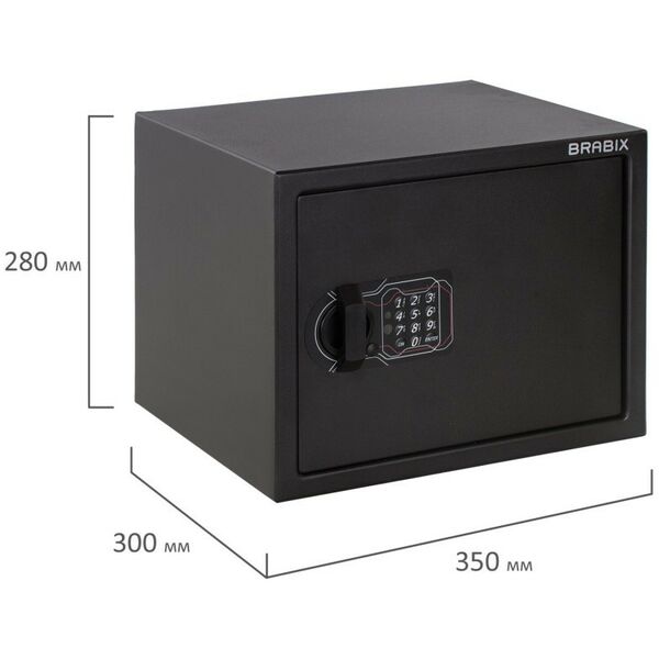 Сейфы и металлические шкафы: Сейф мебельный Brabix SF-280EL 280х350х300 мм, электронный замок, черный [S103BR212414] фотографии