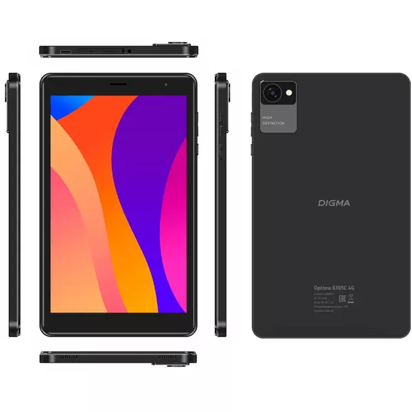 Купить Планшет Digma Optima 8305C 4G SC9863A LTE 3Gb/32Gb черный 8", 1280x800, IPS, Android 12, 1Sim, BT, GPS, WiFi, Touch, microSD 128Gb [TS8289PL], изображение 5 в интернет-магазине Irkshop.ru