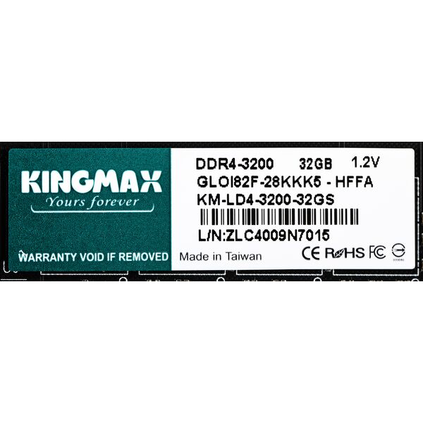 Купить Оперативная память Kingmax 32Gb DDR4 3200MHz PC4-25600 CL22 DIMM 288-pin 1.2В RTL [KM-LD4-3200-32GS] в интернет-магазине Irkshop.ru