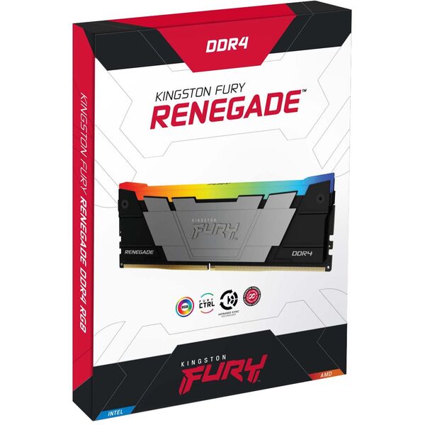 Купить Память Kingston Fury Renegade RGB Gaming 16Gb Kit 2x8Gb DDR4 3600MHz PC4-28800 CL16 DIMM 288-pin 1.35В kit dual rank с радиатором RTL [KF436C16RB2AK2/16], изображение 3 в интернет-магазине Irkshop.ru