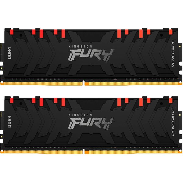 Купить Оперативная память Kingston Fury Renegade RGB Gaming 32Gb Kit 2x8Gb DDR4 4600МГц PC4-36800 CL19 DIMM 288-pin 1.5В kit dual rank с радиатором RTL [KF446C19RBAK2/16] в интернет-магазине Irkshop.ru