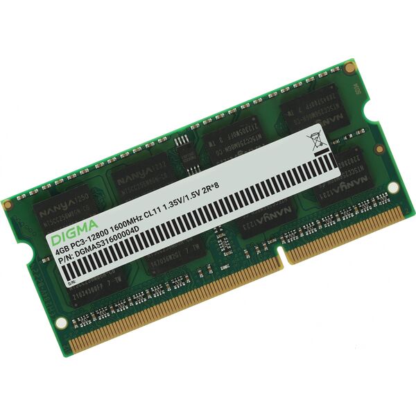 Купить Память Digma 4Gb DDR3L 1600MHz PC3-12800 CL11 SO-DIMM 204-pin 1.35В dual rank RTL [DGMAS31600004D], изображение 2 в интернет-магазине Irkshop.ru