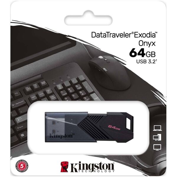 Купить Флеш-диск Kingston DataTraveler Exodia Onyx 64Gb USB3.2 черный [DTXON/64GB], изображение 3 в интернет-магазине Irkshop.ru