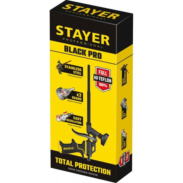 Купить Тефлоновый пистолет для монтажной пены STAYER Black PRO Professional [06862], изображение 2 в интернет-магазине Irkshop.ru