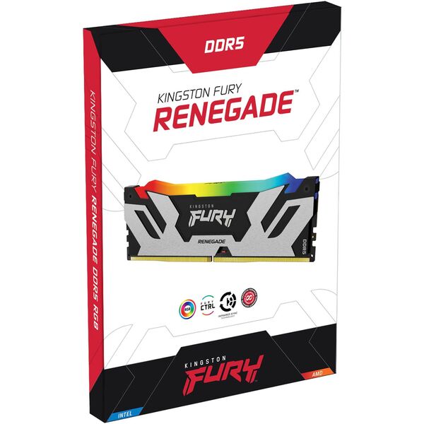 Купить Оперативная память Kingston Fury Renegade XMP RGB Gaming 24Gb DDR5 6400MHz PC5-51200 CL32 DIMM 288-pin 1.4В с радиатором RTL [KF564C32RSA-24], изображение 3 в интернет-магазине Irkshop.ru