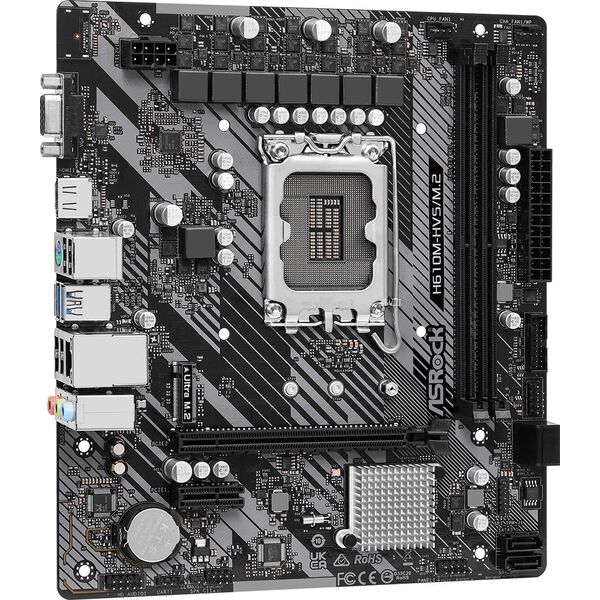 Купить Материнская плата ASRock H610M-HVS/M.2 R2.0 Soc-1700 Intel H610 2xDDR4 mATX AC97 8ch(7.1) GbLAN+VGA+HDMI, изображение 3 в интернет-магазине Irkshop.ru