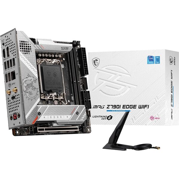 Купить Материнская плата MSI MPG Z790I EDGE WIFI Soc-1700 Intel Z790 2xDDR5 mini-ITX AC97 8ch(7.1) 2.5Gg RAID+HDMI+DP в интернет-магазине Irkshop.ru