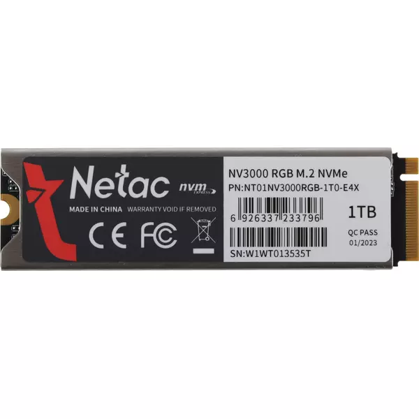 Купить SSD-накопитель Netac 1Tb NV3000 RGB PCIe 3.0 x4 M.2 2280 [NT01NV3000RGB-1T0-E4X], изображение 3 в интернет-магазине Irkshop.ru