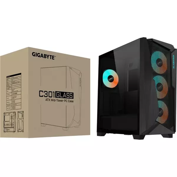 Купить Корпус GigaByte C301G черный без БП ATX 2x120mm 5x140mm 2xUSB3.0 audio bott PSU [28300-GC301B-1CKR], изображение 8 в интернет-магазине Irkshop.ru