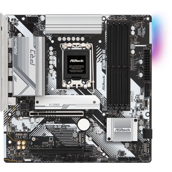 Купить Материнская плата ASRock B760M PRO RS LGA1700 Intel B760 4xDDR5 mATX AC97 8ch(7.1) 2.5Gg RAID+HDMI+DP, изображение 3 в интернет-магазине Irkshop.ru