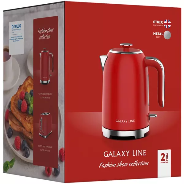 Купить Чайник Galaxy Line GL0349 1.7л. 2200Вт красный корпус: нерж.сталь, изображение 8 в интернет-магазине Irkshop.ru