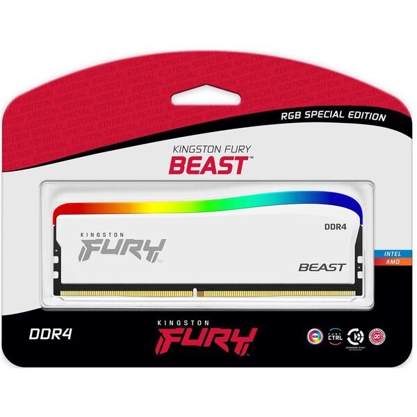 Купить Оперативная память Kingston Fury Beast RGB 8Gb DDR4 3200MHz Gaming PC4-25600 CL16 DIMM 288-pin 1.35В single rank с радиатором RTL [KF432C16BWA/8], изображение 3 в интернет-магазине Irkshop.ru