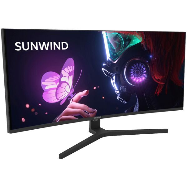 Купить ЖК-монитор SunWind SM-34QV401 34" VA LED 21:9 HDMI матовая 300cd 178гр/178гр 3440x1440 165Hz G-Sync DP WQ 5.6кг черный [SM34VG01], изображение 2 в интернет-магазине Irkshop.ru