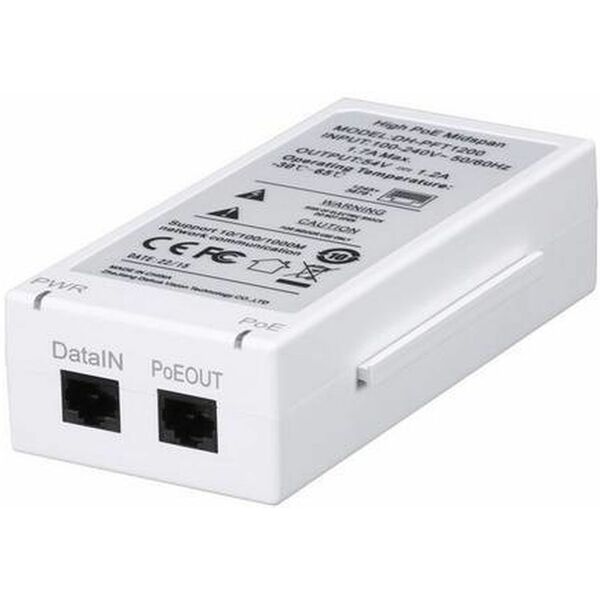 Купить Инжектор PoE Dahua DH-PFT1200 10/100/1000BASE-T 60Вт 100-240В(АС) в интернет-магазине Irkshop.ru