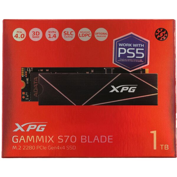 Купить SSD-накопитель AData 1Tb XPG Gammix S70 Blade PCIe 4.0 x4 M.2 2280 [AGAMMIXS70B-1T-CS], изображение 5 в интернет-магазине Irkshop.ru