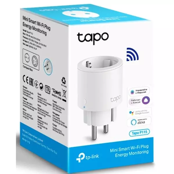 Купить Умная розетка TP-Link Tapo P115 Wi-Fi белый в интернет-магазине Irkshop.ru