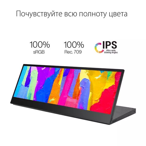 Купить ЖК-монитор Asus ProArt PA147CDV 14" IPS LED 32:9 HDMI M/M матовая 400cd 178гр/178гр 1920x550 60Hz WH USB Touch 0.95кг черный [90LM0720-B01170], изображение 4 в интернет-магазине Irkshop.ru