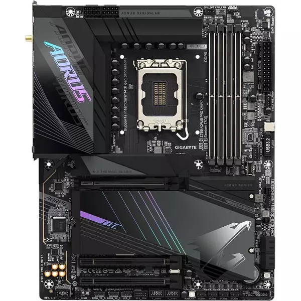 Купить Материнская плата GigaByte Z790 AORUS PRO X WIFI7 LGA1700 Intel Z790 4xDDR5 ATX AC97 8ch(7.1) 5Gigabit RAID+HDMI+DP, изображение 4 в интернет-магазине Irkshop.ru