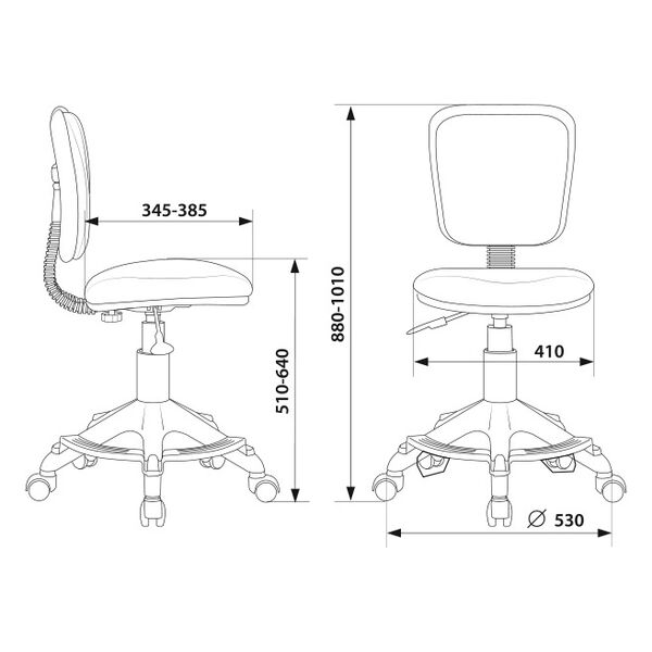 Купить Кресло детское Бюрократ CH-W204/F/RED красный 26-22 крестов. пластик подст.для ног пластик белый, изображение 6 в интернет-магазине Irkshop.ru